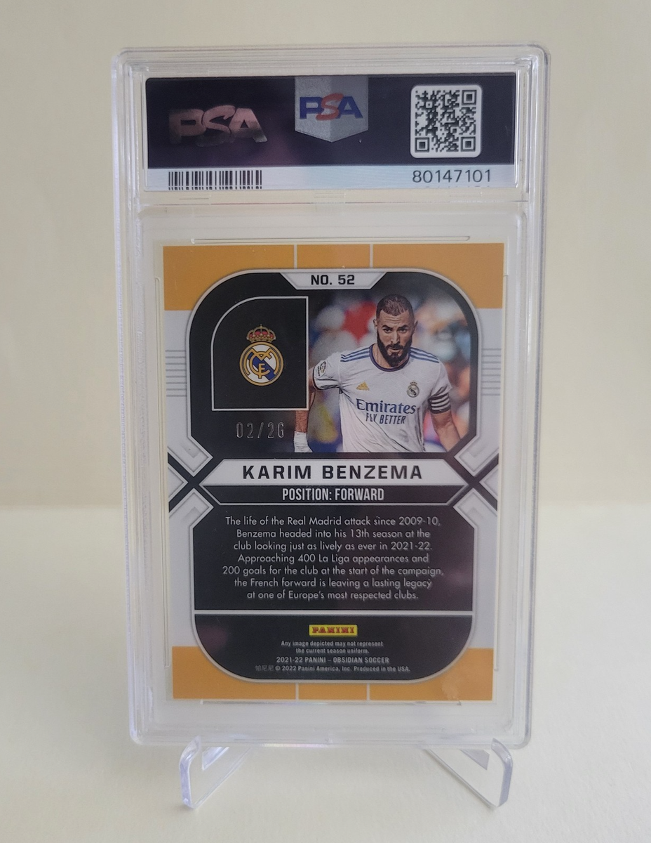 2021-22 PANINI OBSIDIAN KARIM BENZEMA ETCH RED PULSAR #52 Ser #02