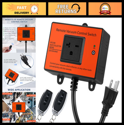 Wireless Remote Control Vacuum Switch, 220V Automatic Dust Collector Outlet, Bat