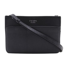 Prada Saffiano Shoulder Bag Men Black One Size