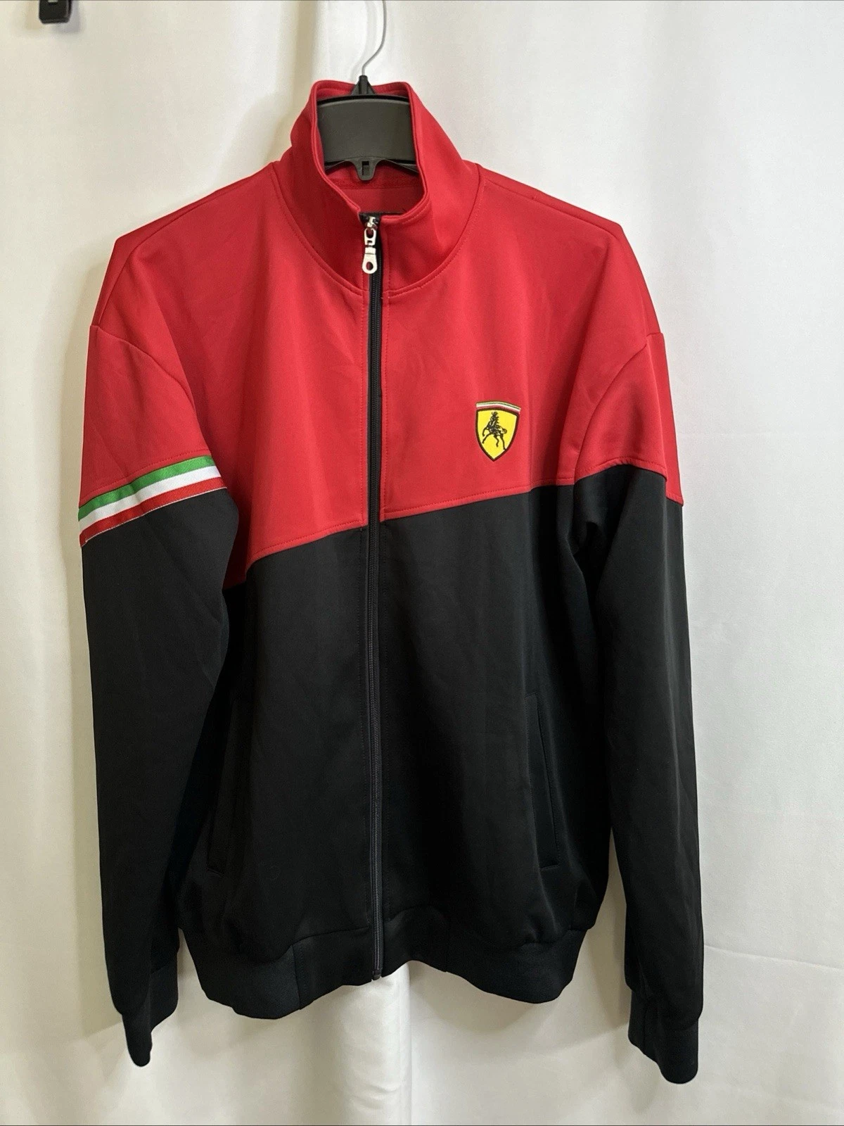 CALVINO Scuderia Ferrari Racing Fullzip Track Jacket Black, Red XL #6141 - product detail image 1
