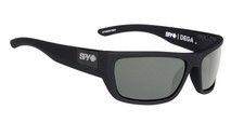Authentic SPY DEGA Soft Matte Black Happy Gray Green Wrap Sunglasses