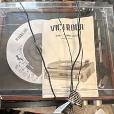 Victrola VTA-65 3-in-1 Turntable Brown Stereo RCA FM Record Player
