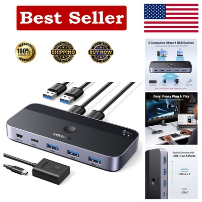 Efficient USB 3.0 Switch for Laptops & Desktops   Share Keyboards, Mice & More