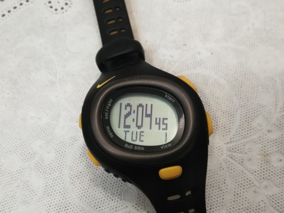 Nike Triax C6 Digital Watch Black Yellow 42mm Timer SM0014 Digital