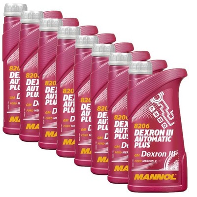 8L MANNOL DEXRON III 3 H G F ATF ÖL AUTOMATIK GETRIEBEÖL SERVOÖL SERVOLENKUNGSÖL