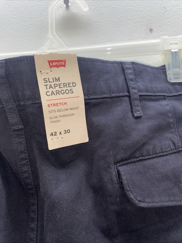 NWT Men’s Levi's Black Slim Tapered Cargo Pants Stretch 42x30 98% Cotton - Bild 8 von 11