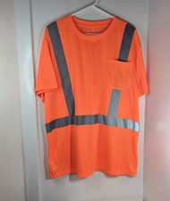 Bass Creek Workwear Fluorescent Orange  Reflective Stripe Safety Work Shirt XL