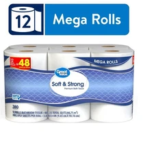 !NEW! (12 Pack) Great Value Toilet Paper Mega Rolls !NEW!
