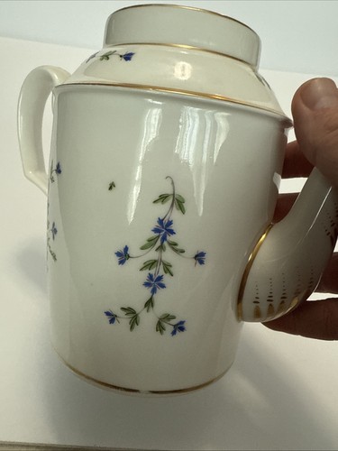 Antica teiera porcellana francese fiori di mais così com'è - Foto 15 di 22