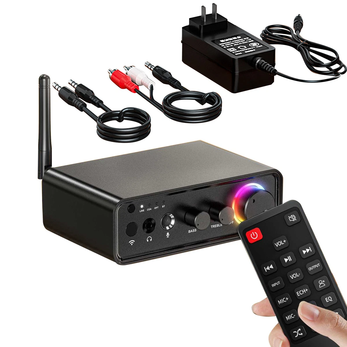 HiFi Digital Stereo Mini Amplifier TPA3116D2 Bluetooth5.3 IR Headphone 100W*2