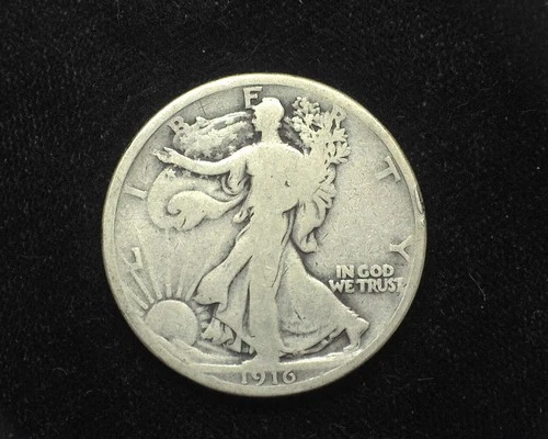 HS&C: 1916 Liberty Walking Half Dollar G - US Coin
