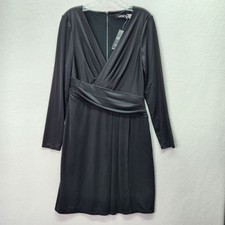 Lauren Ralph Lauren Dress Womens 8 Black Draped Cocktail Formal Evening Party