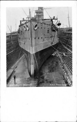 British Royal Navy Battleship Hms Prince George Shipping Naval Old Photo