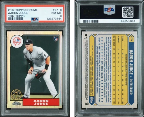 2017 Topps Chrome Aaron Judge #87T-8 PSA 8 (RC)