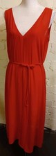 Jack Wills sleeveless red crepe maxi dress, UK 10, separate lining, belted NWOT