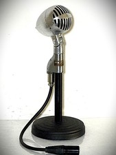 Rare late 1930's SHURE 705A M1 Rocket Dynamic Microphone, works, bullet, stand