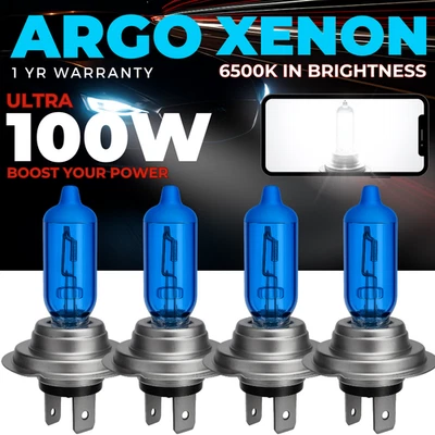 H7 100w Xenon Super White Headlight Bulbs 477 Car Upgrade Light Hid 499 Bulb 4x - Image 1 of 4