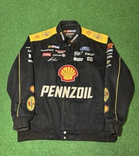 Vintage 90s Y2K NASCAR Racing Jacket, Shell Pennzoil Coat, size XXL
