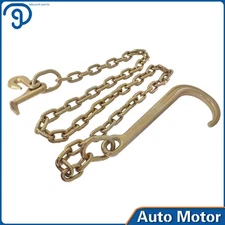 Grade 70 Wrecker Tow Chain 5/16 × 6 FT 15" Axle J Hook Hook Rollback Carrier