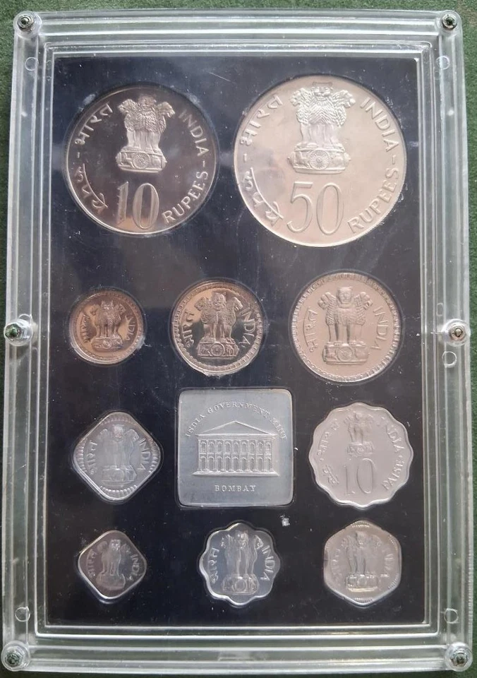 INDIA REPUBLIC - 1974 10pc Bombay Mint PROOF SET - scratches on plastic - Image 2 of 4