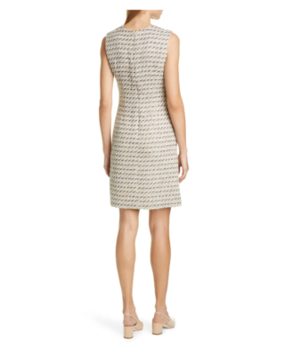 knee length dresses for ladies Trina Turk Women's Beziers Sleeveless Tweed Dress in Biarritz Beige Size 4