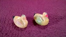 2 VINTAGE CELLULOID DUCKS/GEESE BIRD FIGURES