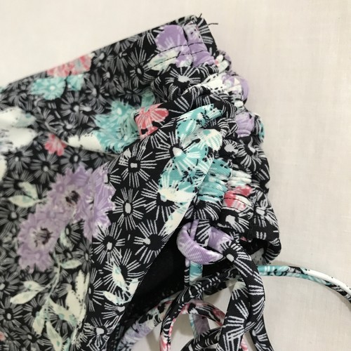 Time Tru Swim Bottom Womens 2XL XXL 20W Black Bikini Floral Tie Side High Waist - Picture 5 of 12