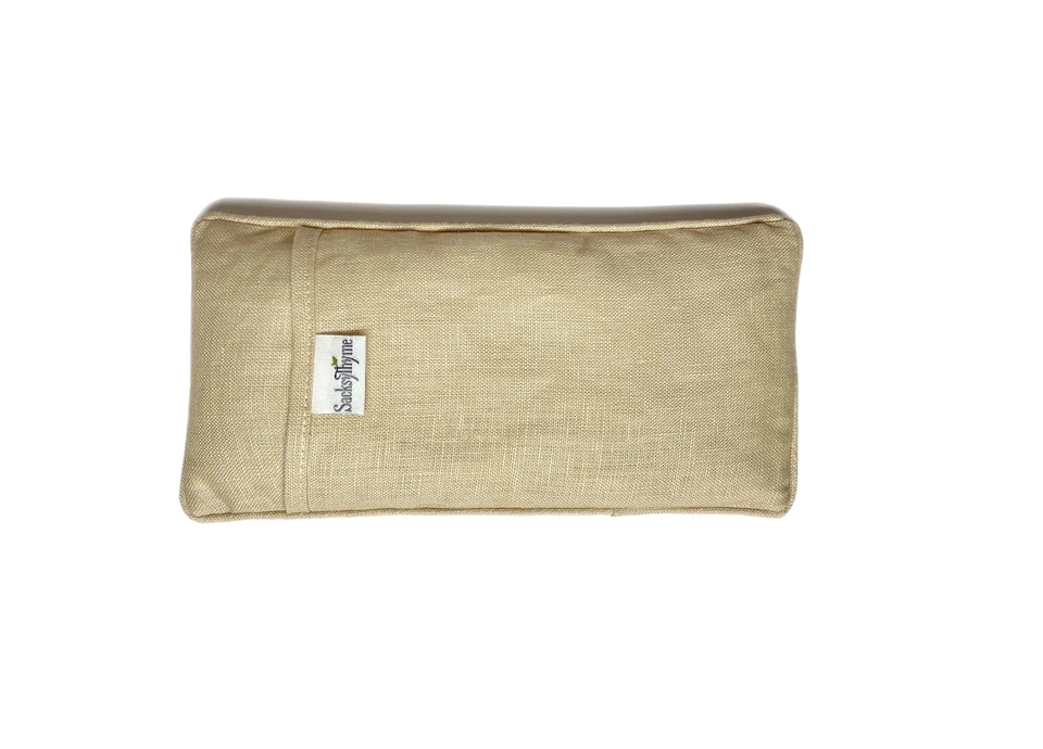 Organic Linen Eye Pillow Lavender & Flaxseed for Stress Relief Microwavable - Image 4 of 4