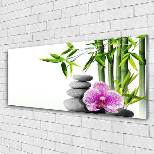 Tableau Déco Verre Acrylique 100x50 Cm - Impression Feuilles Tropicales Jungle - Décoration Murale Moderne