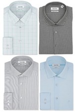 Calvin Klein Mens Shirt Long Sleeve Dress Casual Slim Fit Non Iron Shirts