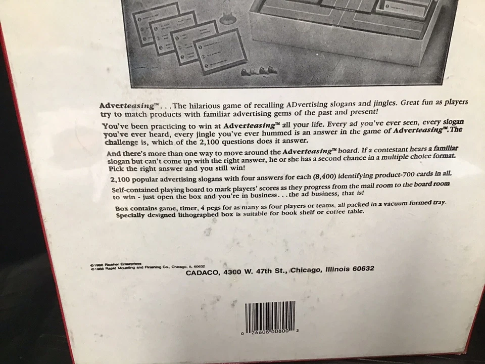 Vintage 1988 Adverteasing Board Game The Game Of Slogans Commercials Jingles NEW - Image 3 of 4