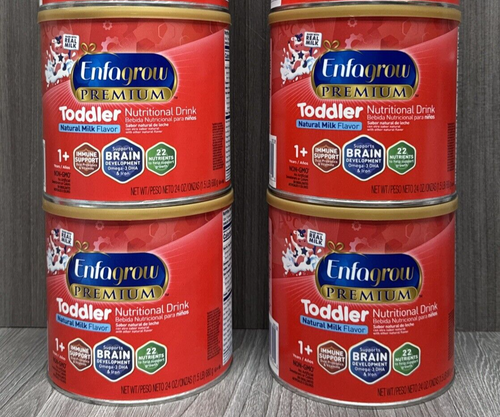 LOT OF 4 Enfagrow Premium Toddler Natural Milk Flavor 24 oz Powder EXP: 08/2025+