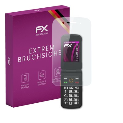 atFoliX Glasfolie für AGM M8 Flip Displayfolie 9H Schutzpanzer