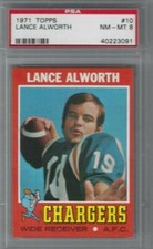 1971 TOPPS #10 LANCE ALWORTH PSA 8 NM-MT HOF CHARGERS COWBOYS