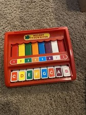 Vintage Taiyo World Toy Melody Typewriter Piano Keyboard Made In Japan - red U