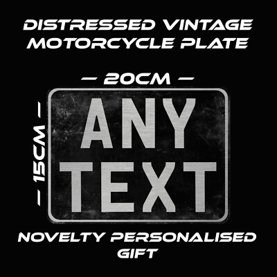 NEUHEIT VINTAGE DISTRESSED METALL MOTORRAD NUMMERNSCHILD RETRO WEIHNACHTEN