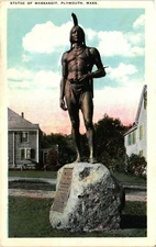 Vintage Postcard- 112555. Statue of Massasoit, Plymouth, Mass. Unposted 1915