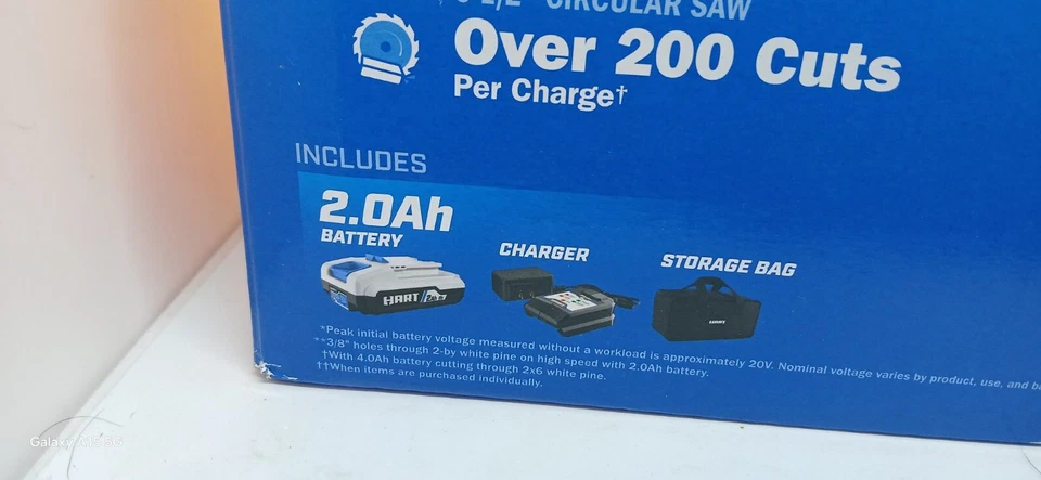 HART 3-Tool Combo Kit 1/2" Drill Driver 6-1/2" Circular Saw LED Light HPCK321B - Image 4 of 4