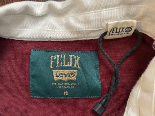 Levi's x Felix The Cat Striped Crop Polo Rugby Style Shirt Women’s Size Medium - Picture 4 of 9