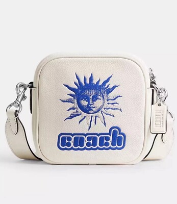 Coach The Lil Nas X Drop Camera Crossbody Bag Chalk/Blue Soft Pebble Leather NWT