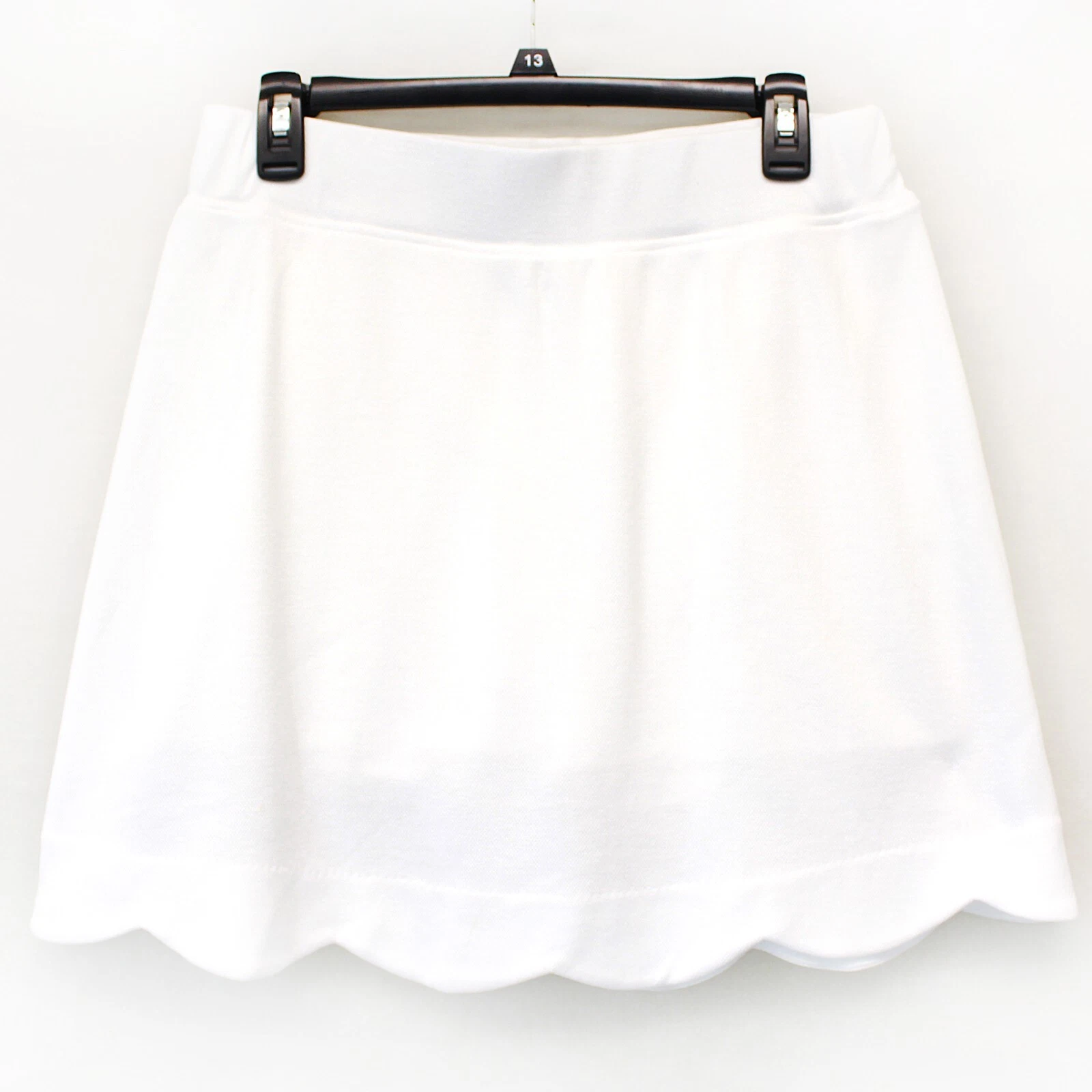 Talbots White Waffle Knit Zipped Pocket Cotton Tennis Skort Skirt Large