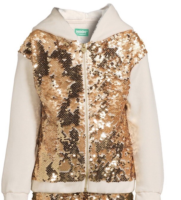 365 Kids Garanimals Girls Sandshell Sequin Hoodie Size 6 NEW