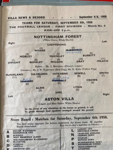 Aston Villa HOME & AWAY 1958/59 1959/60 1960/61 1961/62 1962/63 League & Cup - Picture 3 of 105