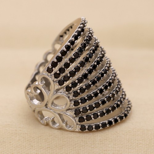 Umwerfend Cubic Zirkonia Nine Line Riesiges Hochzeit Damen Ring Variant Color - Bild 11 von 129