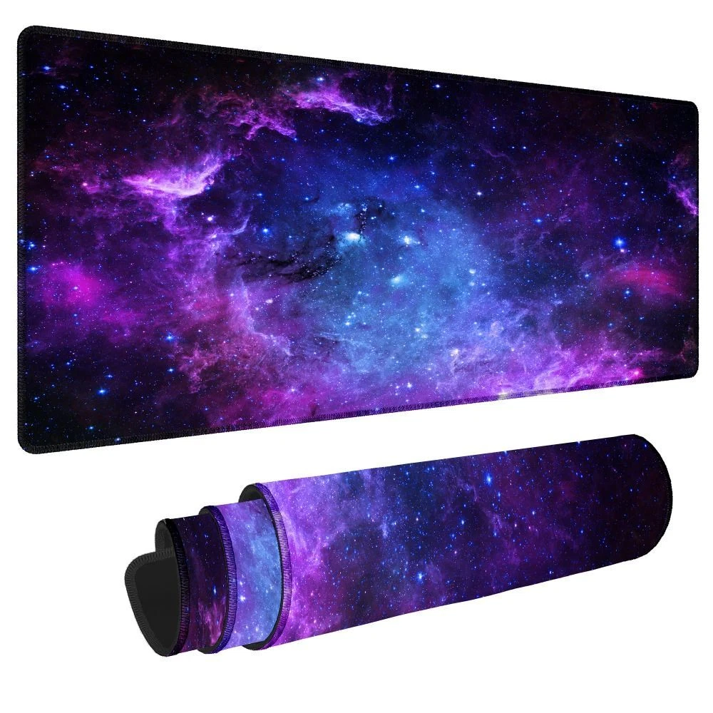 Stitched Edges Gaming Non Slip Large Mice Mat Desk Pad Mouse Pad Galaxy Print
