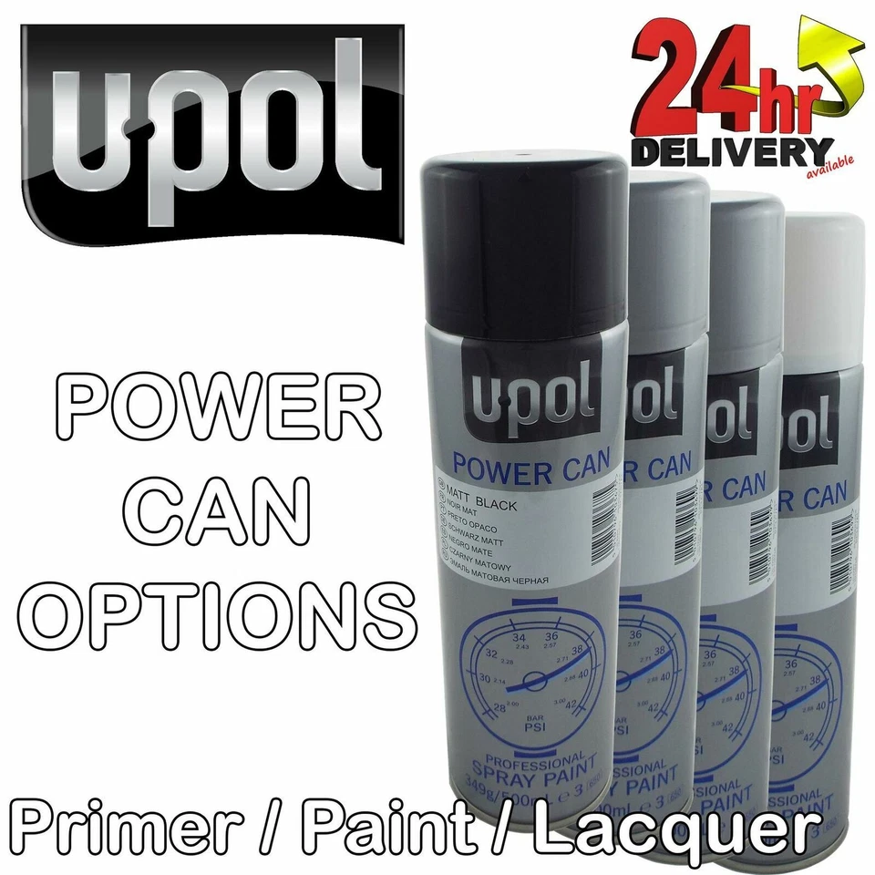 UPOL U-Pol Power Can Paint Spray Paints/Primers Grey/Black/White/Red Matt/Gloss
