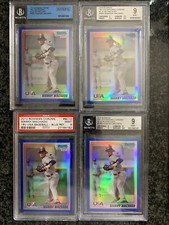4) 2010 Bowman Chrome Blue Rookie RC Refractor Manny Machado /250 BGS PSA 9 Mint