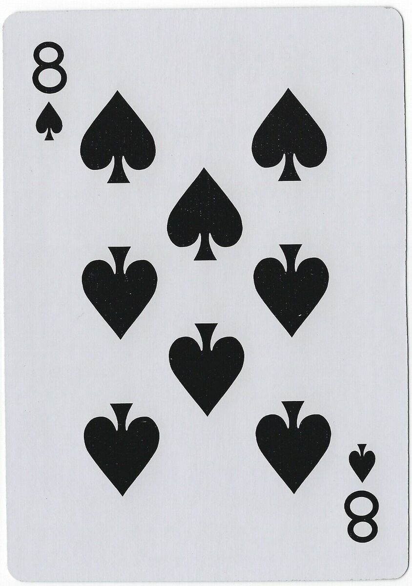 Jumbo Giant Playing Card 8 Eight of Spades Junk Smash Journal Scrapbook Crafts Jumbo Giant Playing Card 8 Eight of Spades Junk Smash Journal Scrapbook Crafts