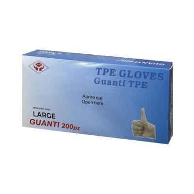 Guanti Monouso TPE 200 Pezzi – Senza Lattice E PVC, Taglia M, Adatti Al Contatto Alimentare