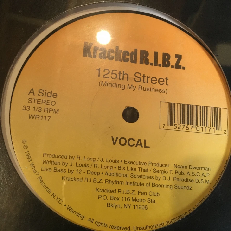 [RAP]~SEALED 12"~KRACKED R.I.B.Z.~125th Street (Minding My Business)~[1993~WHA?] - Image 2 of 3